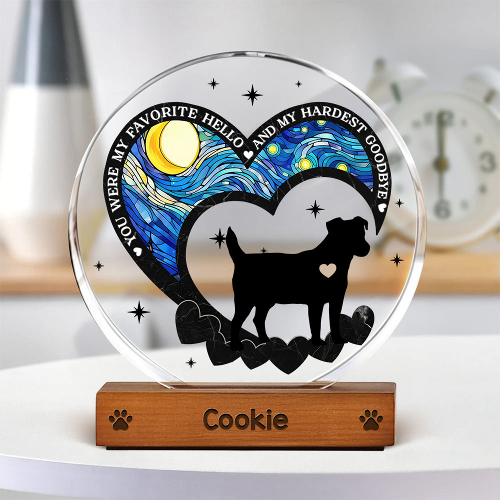 My Hardest Goodbye - Pet Memorial  - Custom Shape Acrylic Block Plaque