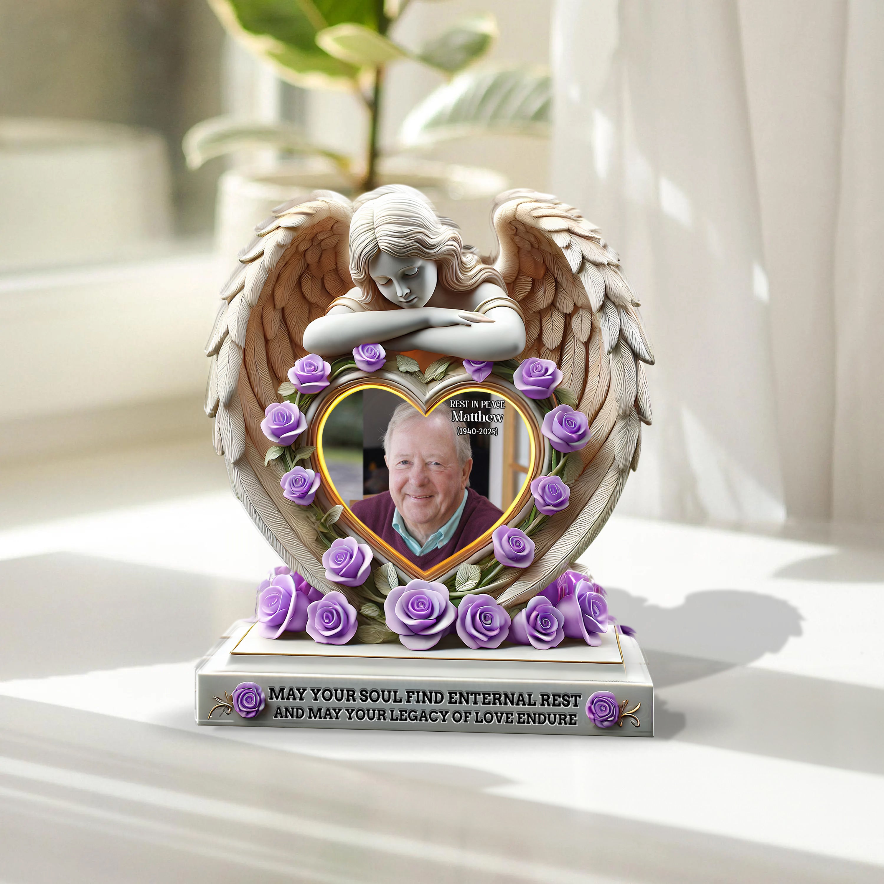 In Loving Memory - Personalized Name and Photo Memorial Gift - Custom Shape Acrylic Block Plaque