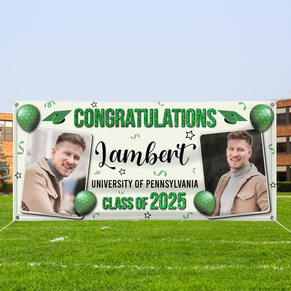 Personalized Graduation Banner, Graduation Party Decorations, Congratulations Photo Banner,  Class of 2025