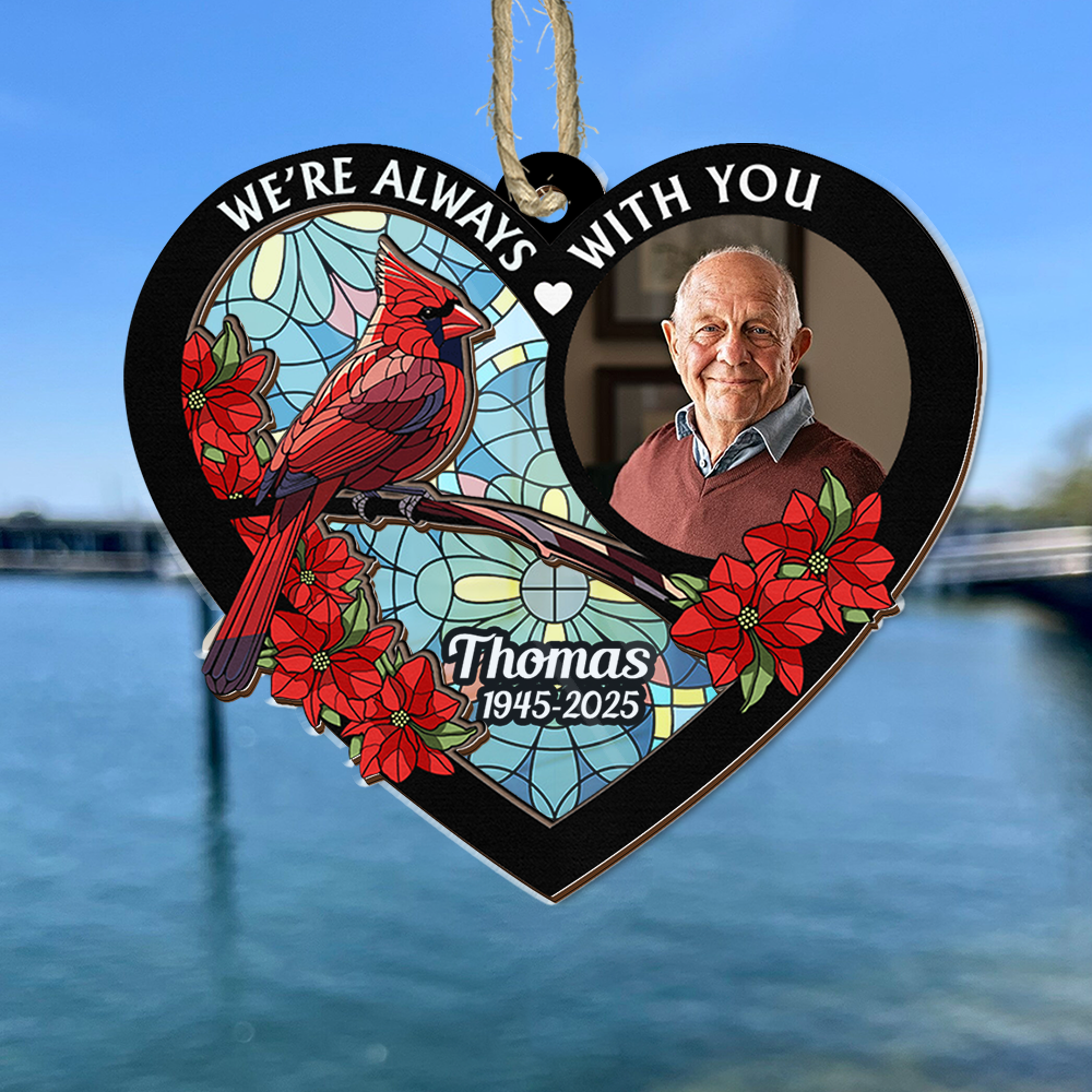 Custom Name and Photo Memorial Ornament 2-layered  - Custom Shape Hologram Ornament