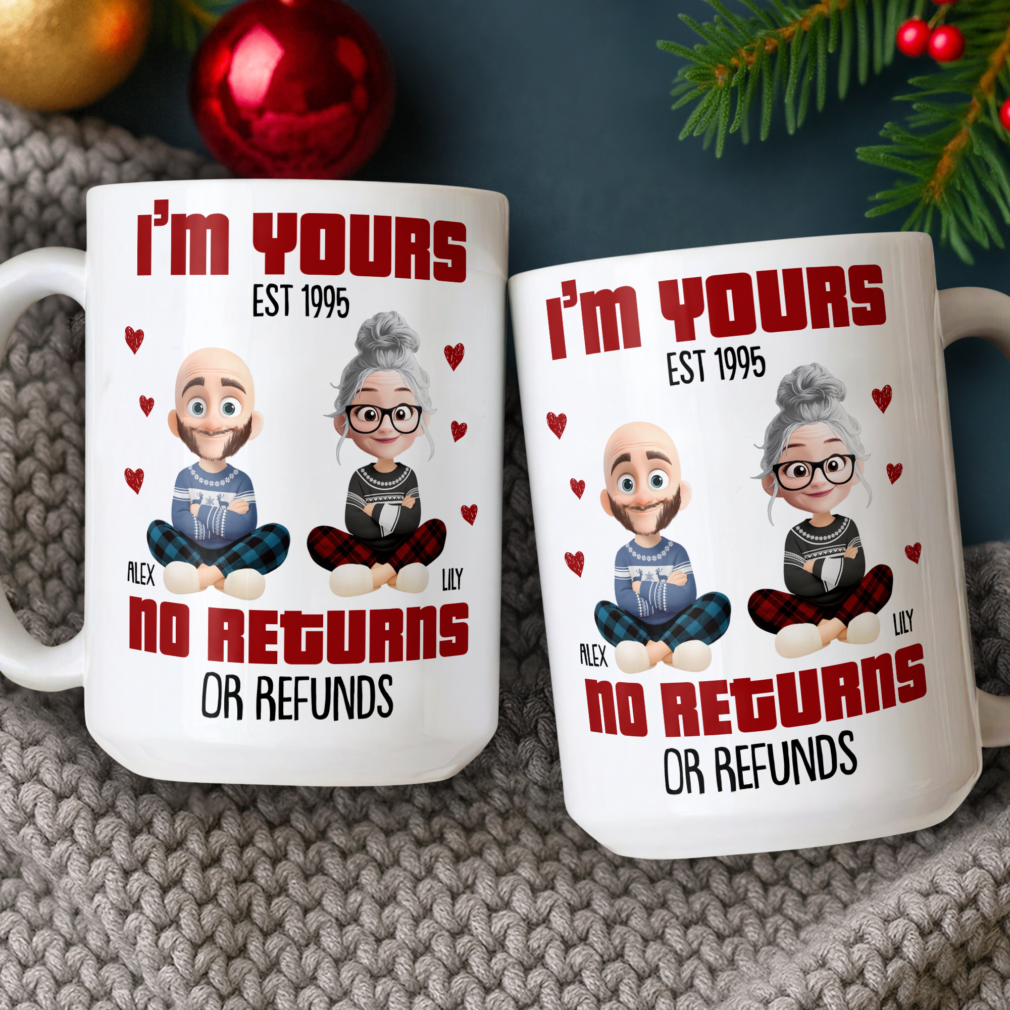 I'm Yours No Return - Custom Name and Appearance - Personalized Couple Mug