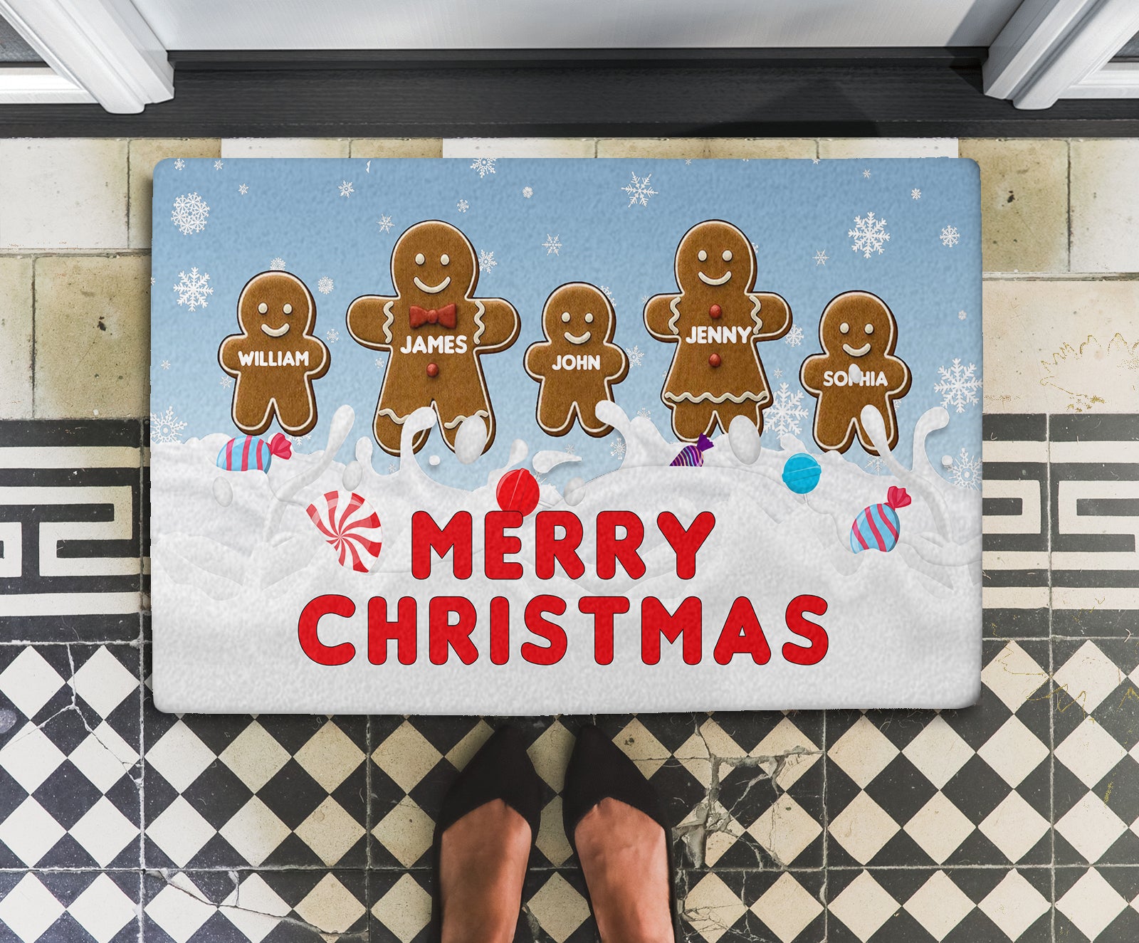 Merry Christmas Ginger – Welcome Mat for Home, Indoor Rug, Housewarming Gift