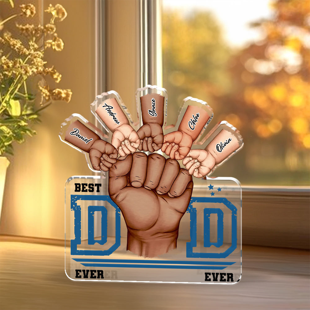 Best Dad Ever - Custom Photo and Name - Custom Shaped Acrylic Plaque - Home Decor