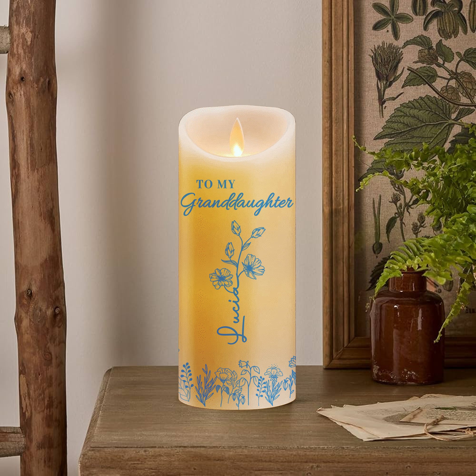 To My Granddaughter - Personalize LED Candle - Gift for Family