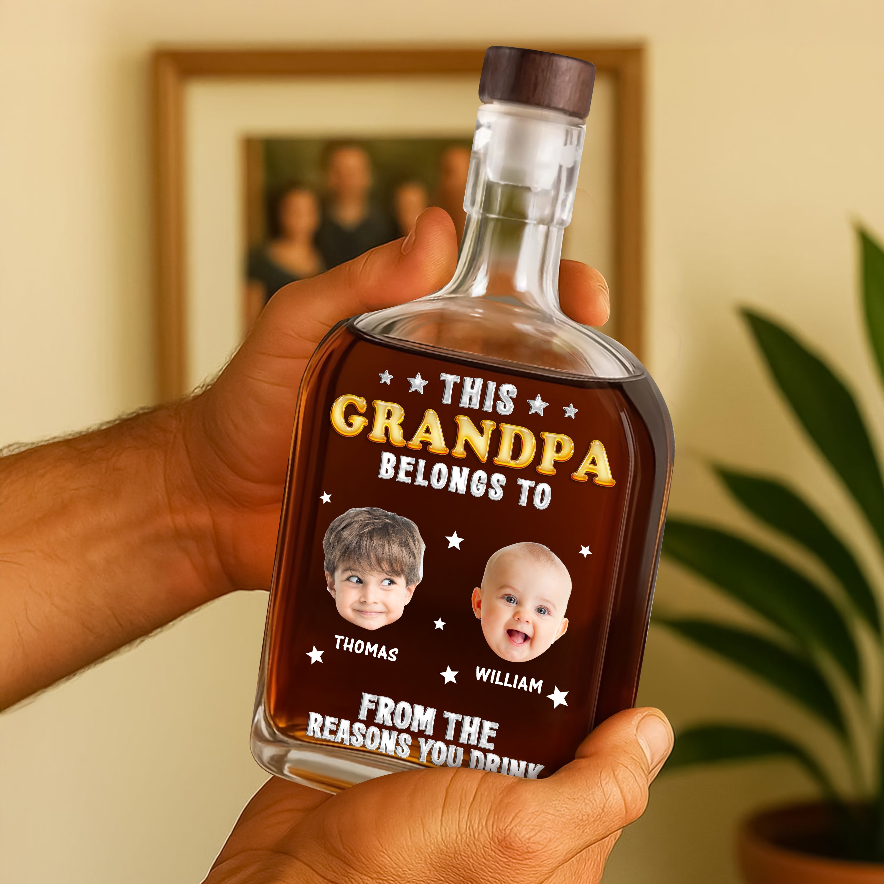 This Daddy Belong to - Custom Name and Face Photo - Personalized Custom Whiskey Bottle