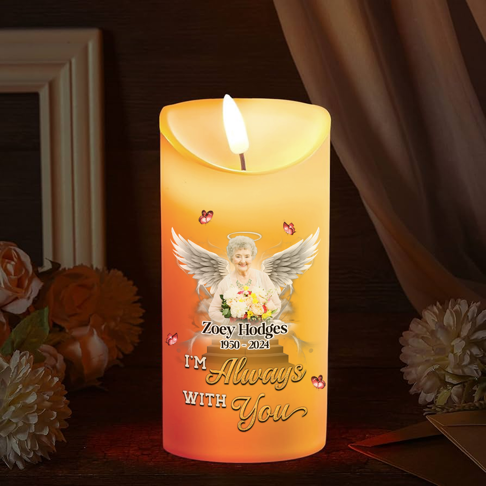Custom Name and Photo - Personalize Memorial Photo LED Candle - Memorial Gift
