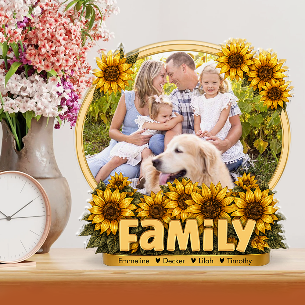 Personalized Family Name and Photo Gift - Custom Shape Acrylic Block Plaque