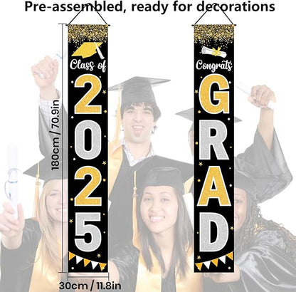 2025 Grad Congratulations Front Door Hanging Banner