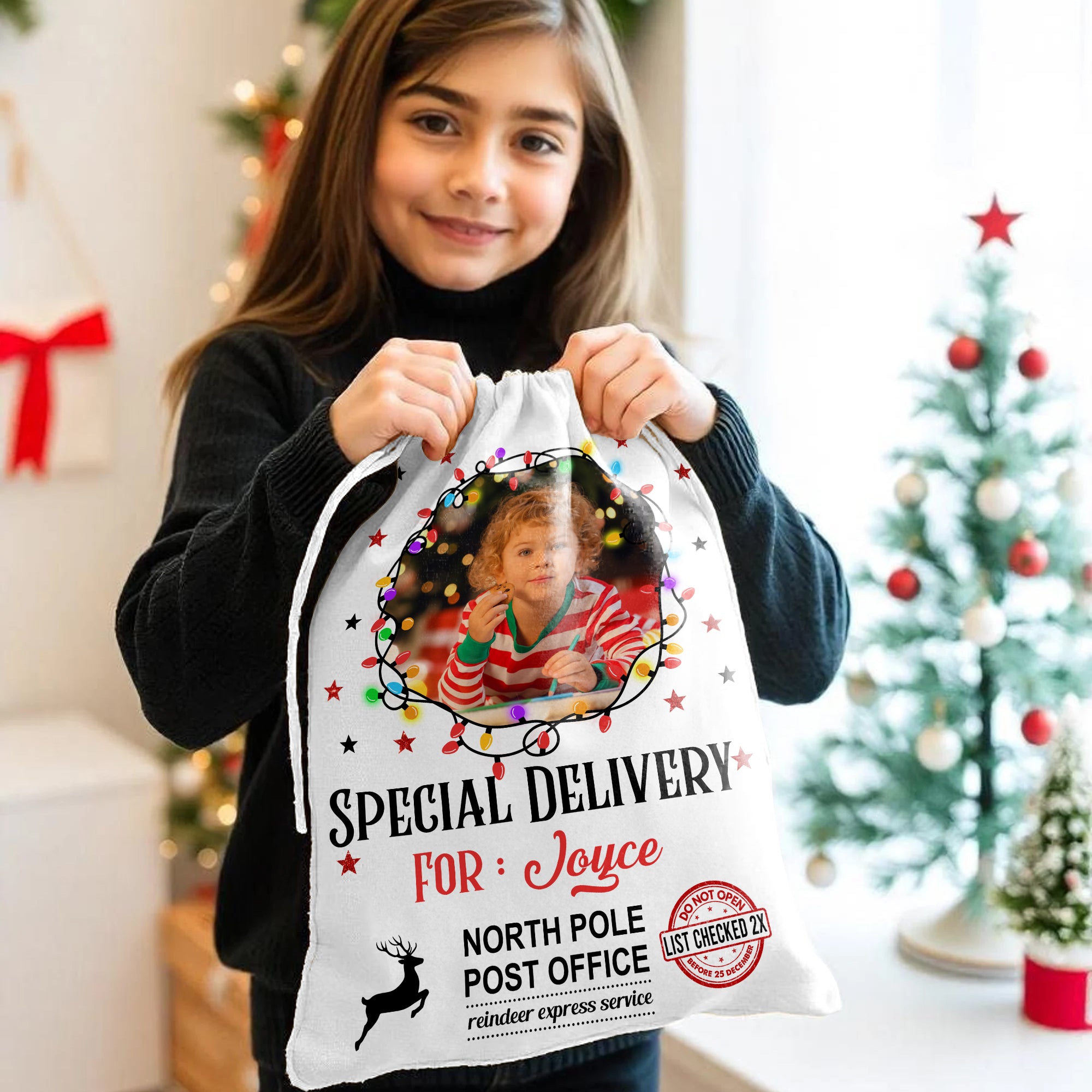 Christmas Bag Custom Photo - Special Delivery - Christmas Sack Gift