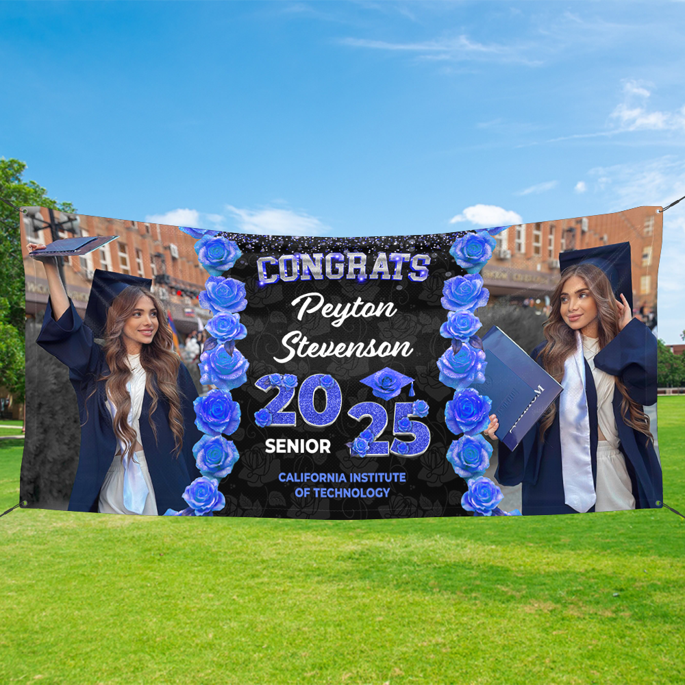 Congrats Graduate Class Of 2025 Custom Name & School Name - Graduation Decor Gift