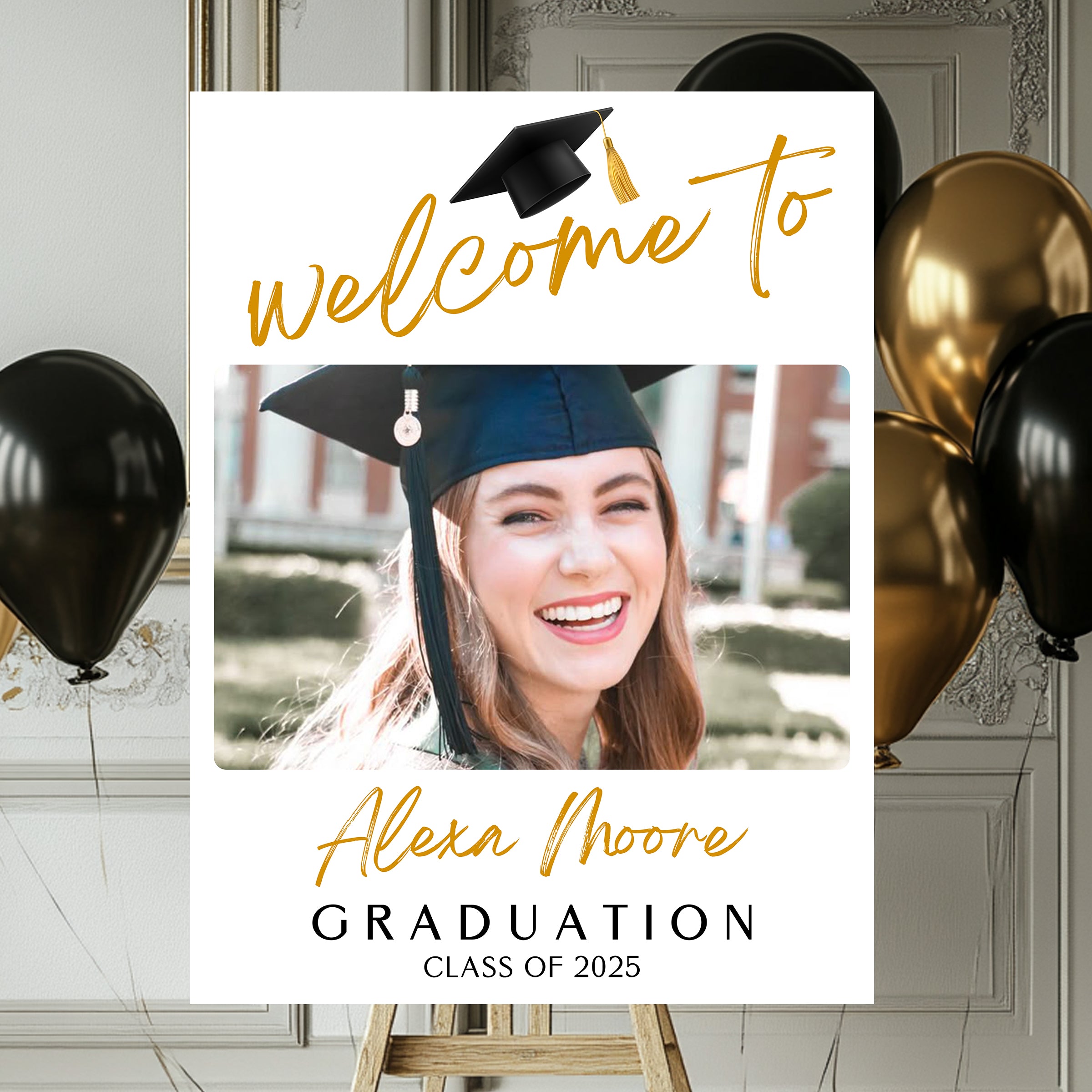 Custom Graduation Welcome Sign – Celebrate Your Class of 2025 Graduate in Style