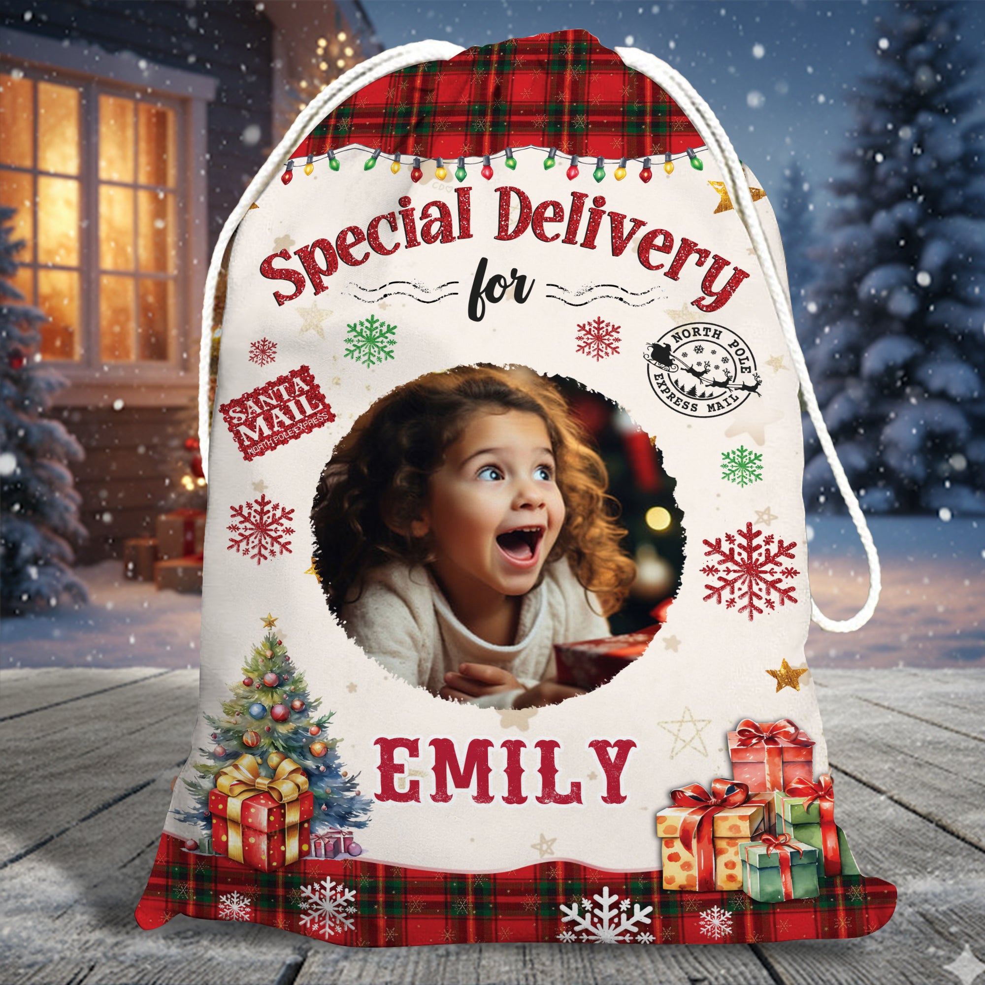 Christmas Bag Custom Photo - Special Delivery - Christmas Sack