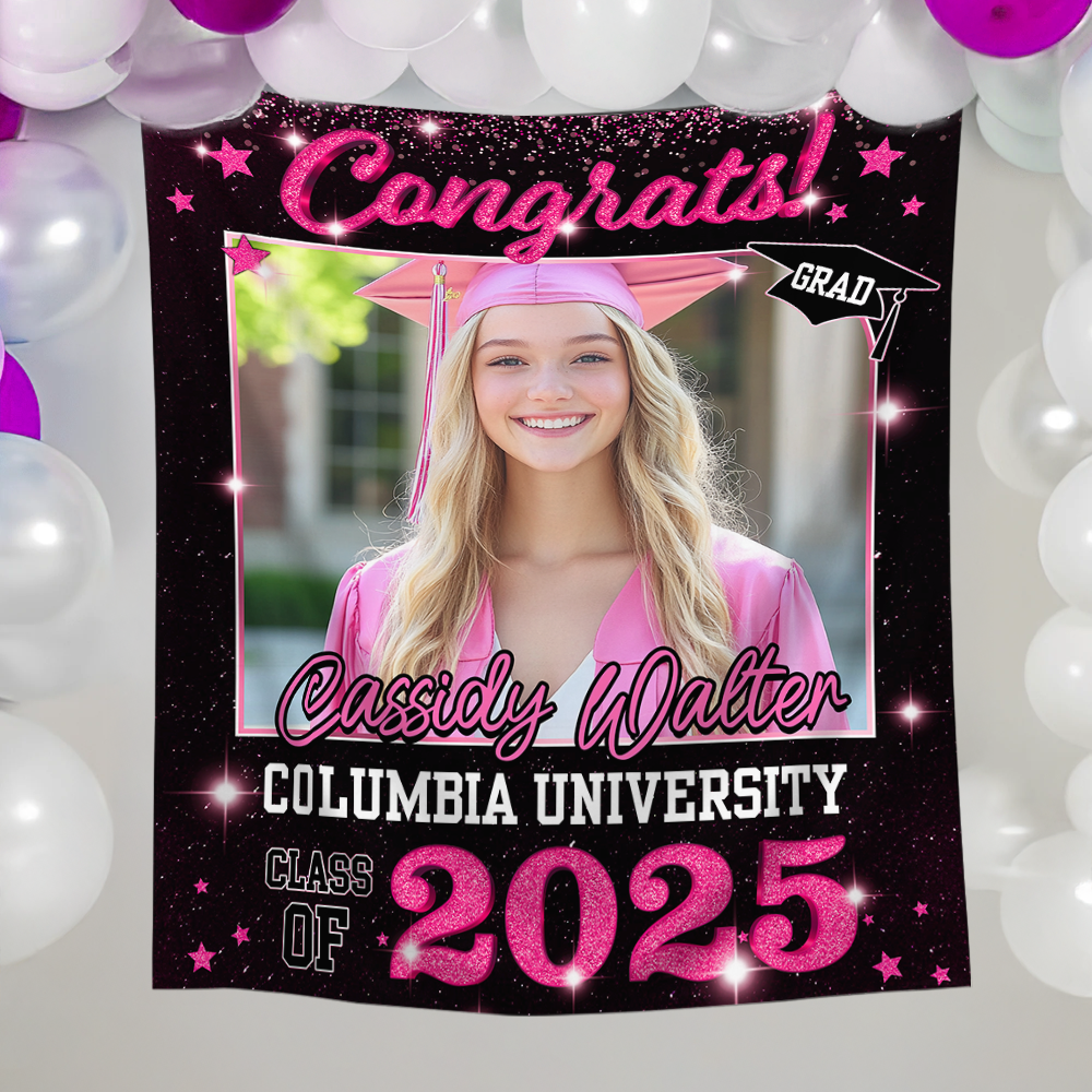 Class of 2025 Graduation Decorations – Personalized Congrats Backdrop for Memorable Party