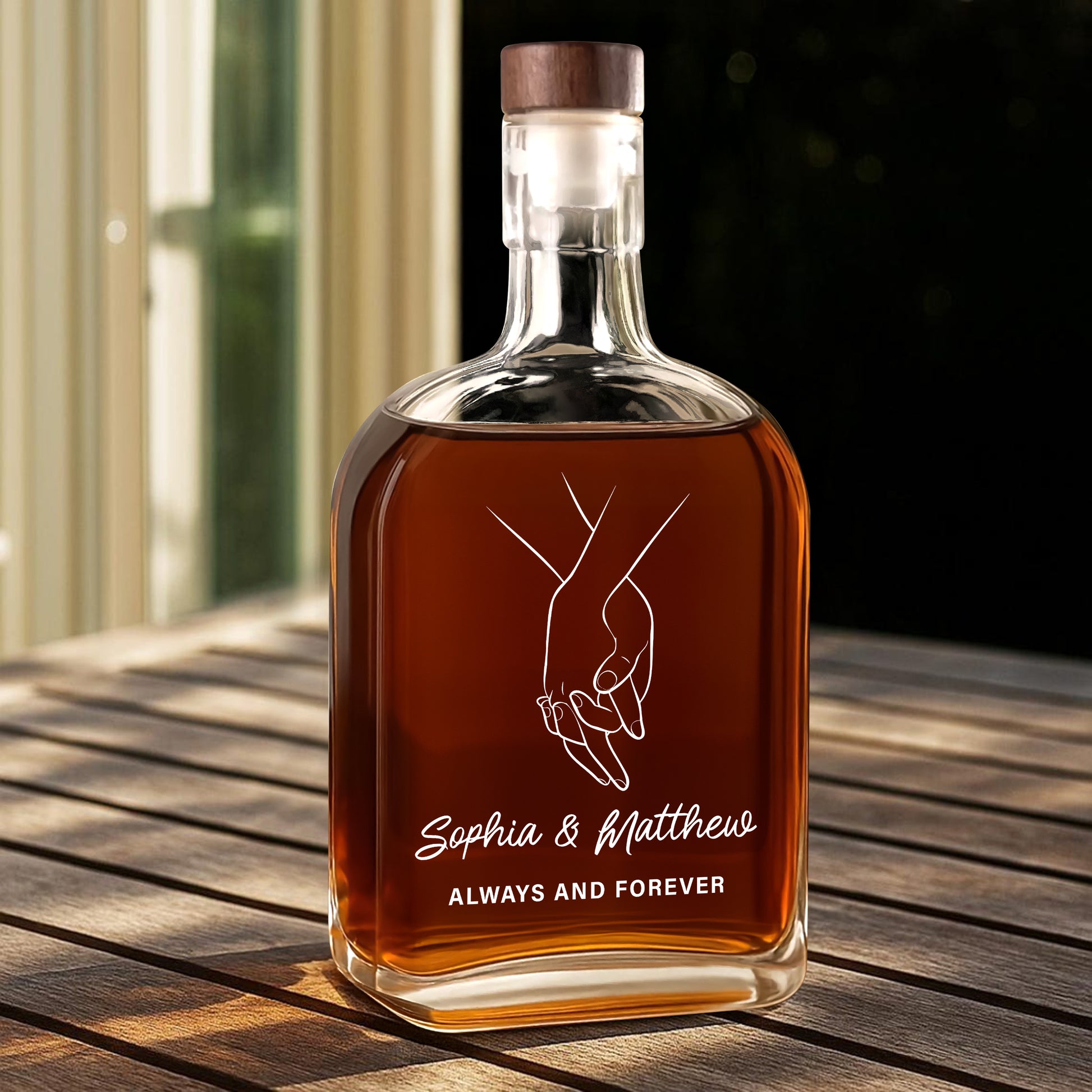 You & Me - Custom Couple Name - Personalized Custom Whiskey Bottle