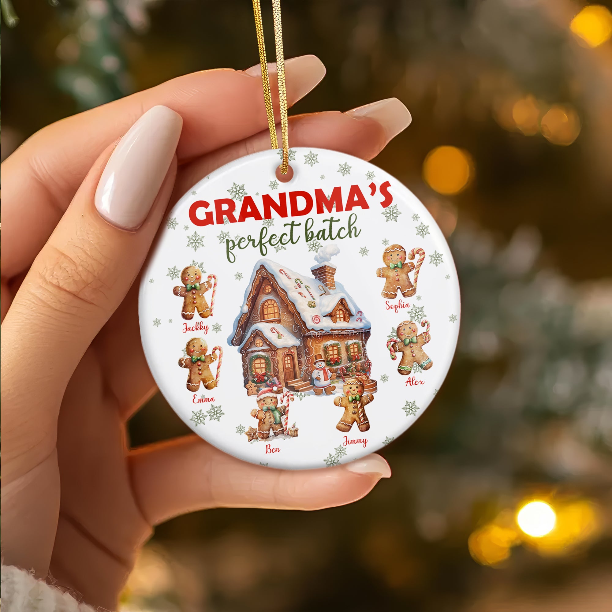 Grandma's Perfect Batch - Custom Name Ceramic Ornament - Home Decor