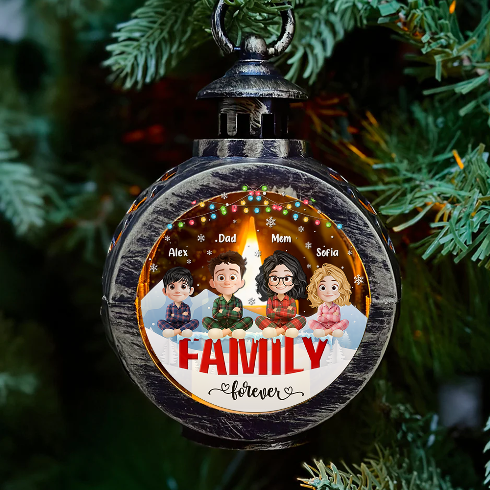 Family Forever - Custom Name and Appearance - Personalized Candlelight Lantern Ornament