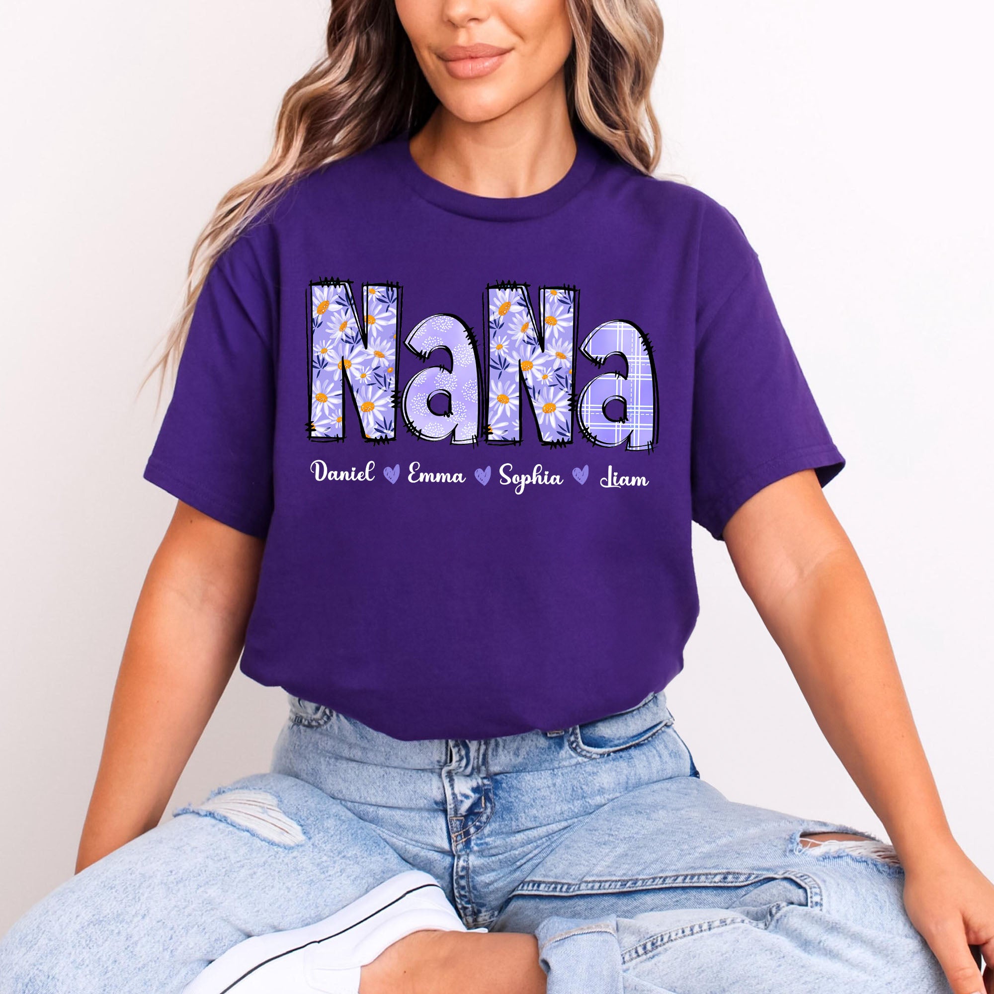 Custom Grandma Shirt With Names - Personalized Shirt Custom T-shirt - Mother Gift