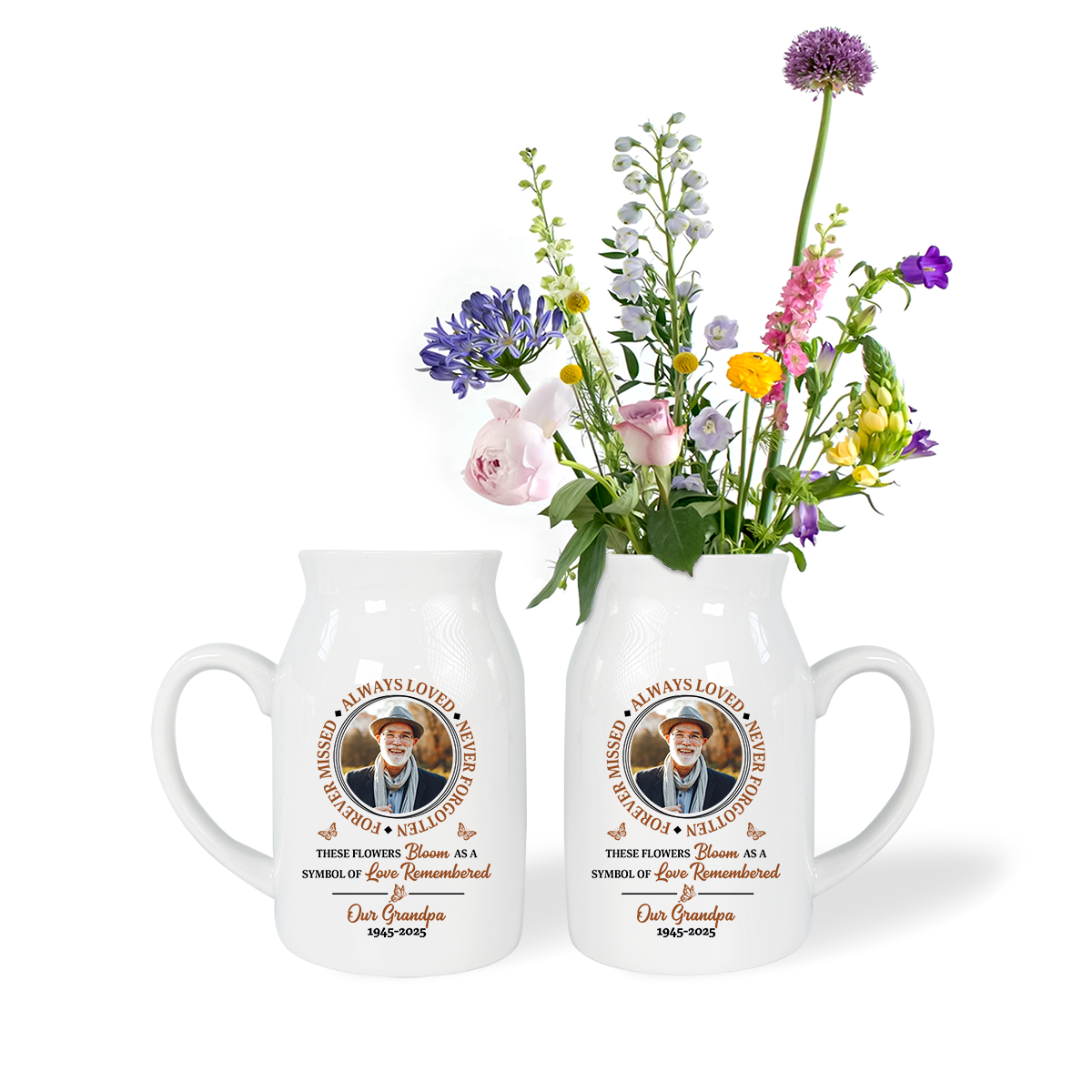 Always Loved - Personalized Ceramic Flower Vase - Memorial Gift