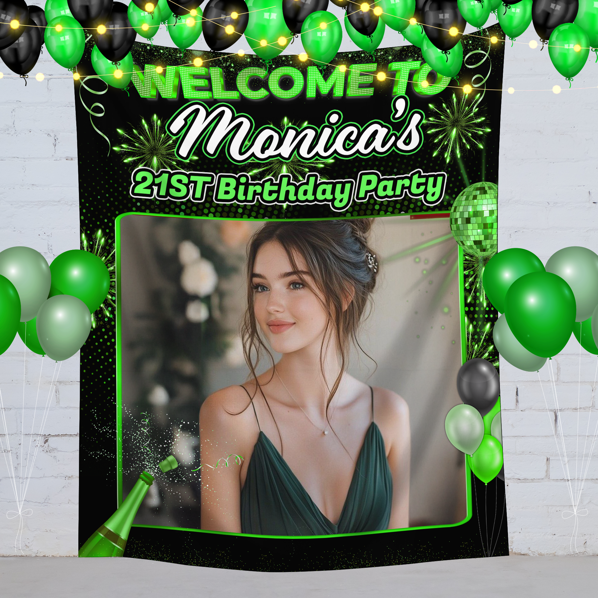 Welcome To My Birthday Party - Personalized Birthday Backdrop, Custom Birthday Party Decorations