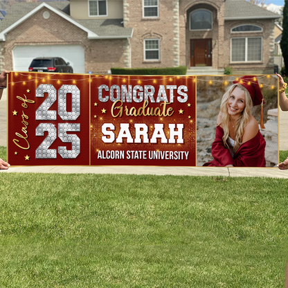 Personalized Graduation Banner, Custom Graduation Party Decoration, Class Of 2025 Banner