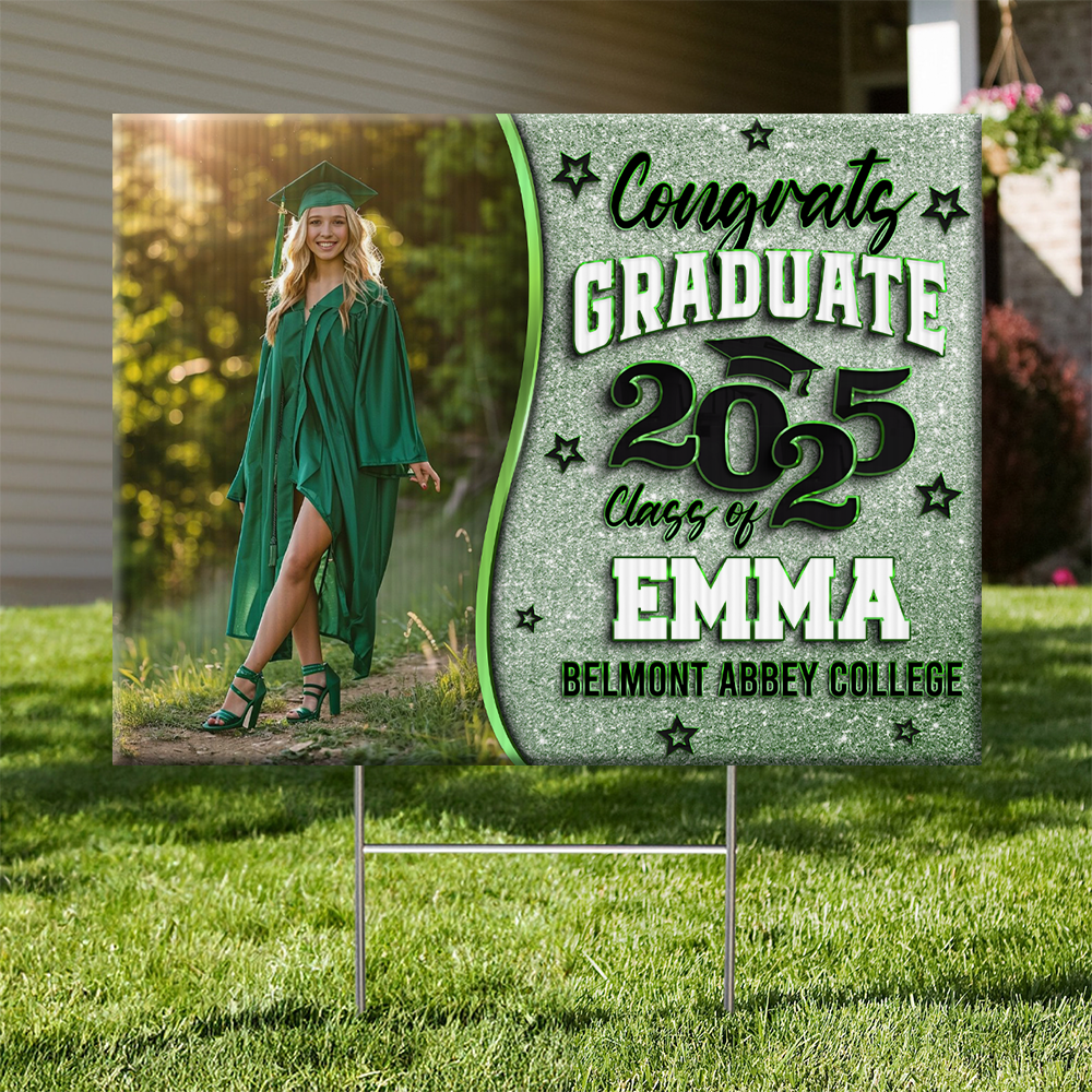 Congrats Class Of 2025 Lawn Sign, Personalized Graduate 2025 Graduation Lawn Sign