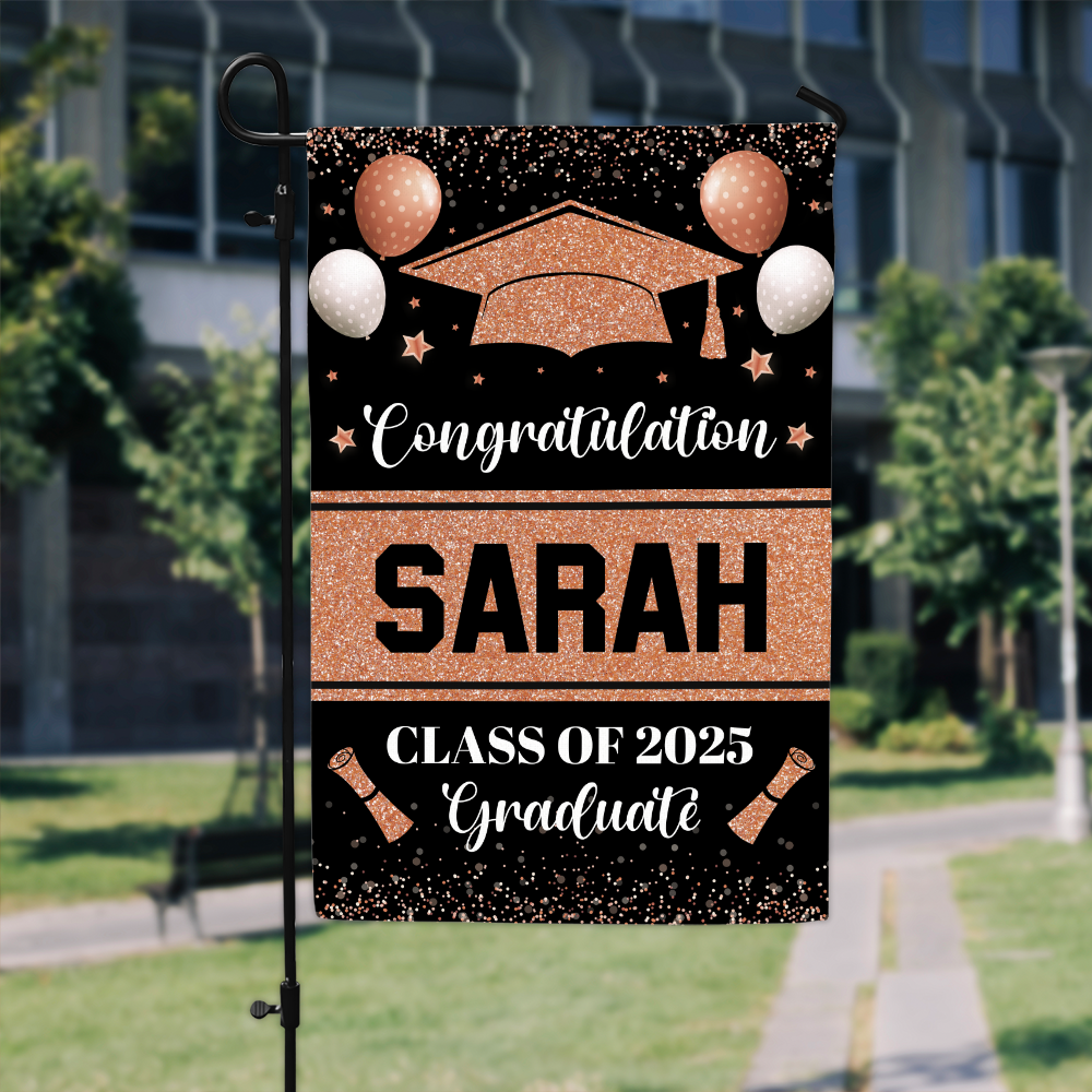 Personalized Graduation Garden Flag Name, Class of 2025 Decorations, Outdoor Graduation Decoration 2025