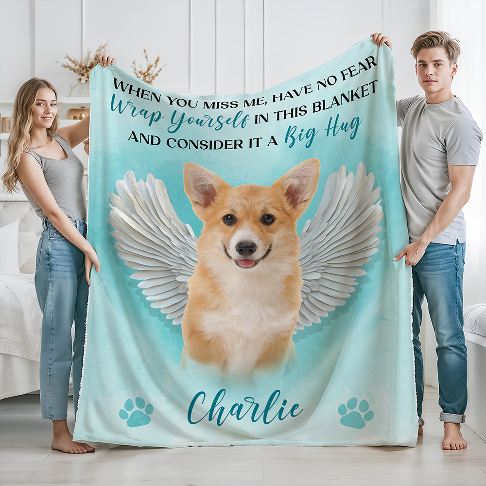 A Big Hug - Custom Pet Memorial Gift - Personalized Memorial Custom Blanket