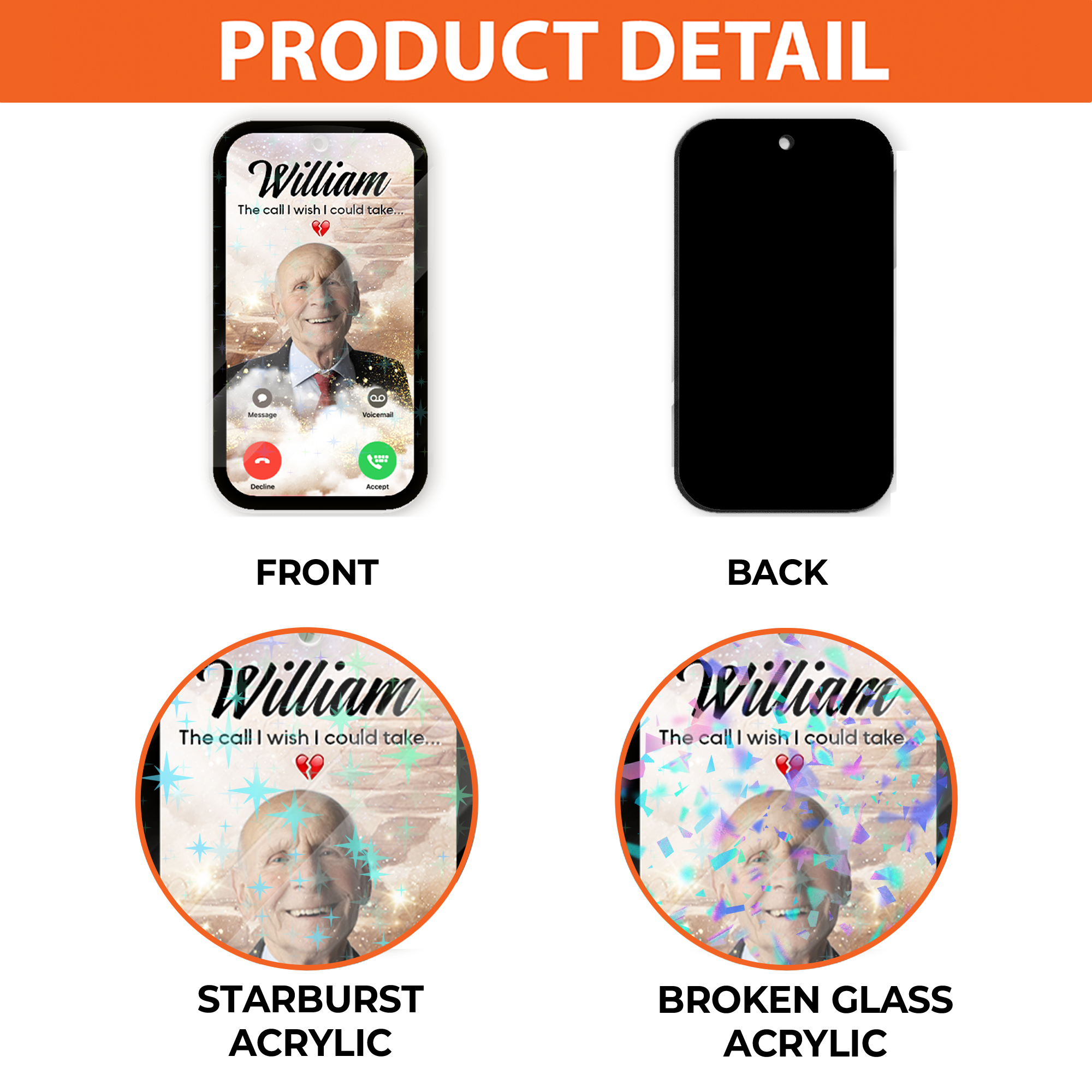 Custom Photo The Phone I Wish Personalized Keychain - Memorial Gift