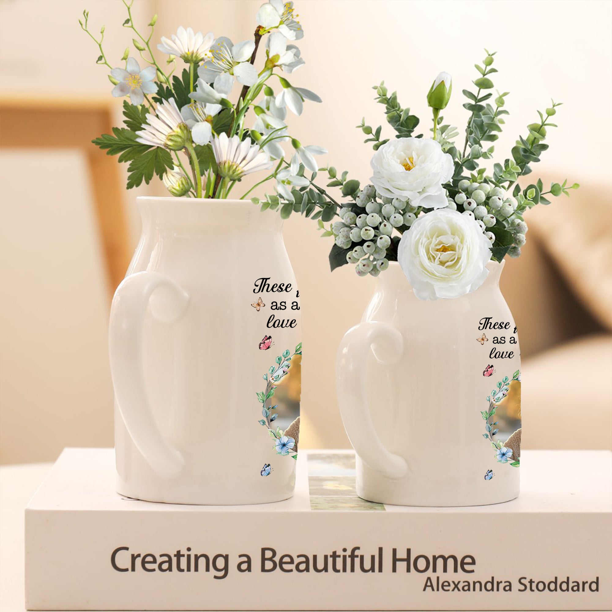 A Love Remembered - Personalized Ceramic Flower Vase - Memorial Gift