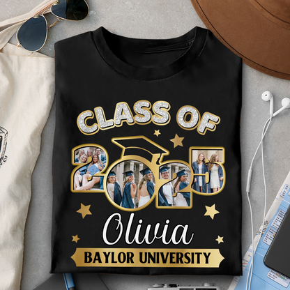 Personalized Class Of 2025 Custom Graduation Shirt Upload Photo T-shirt, Graduation Gift