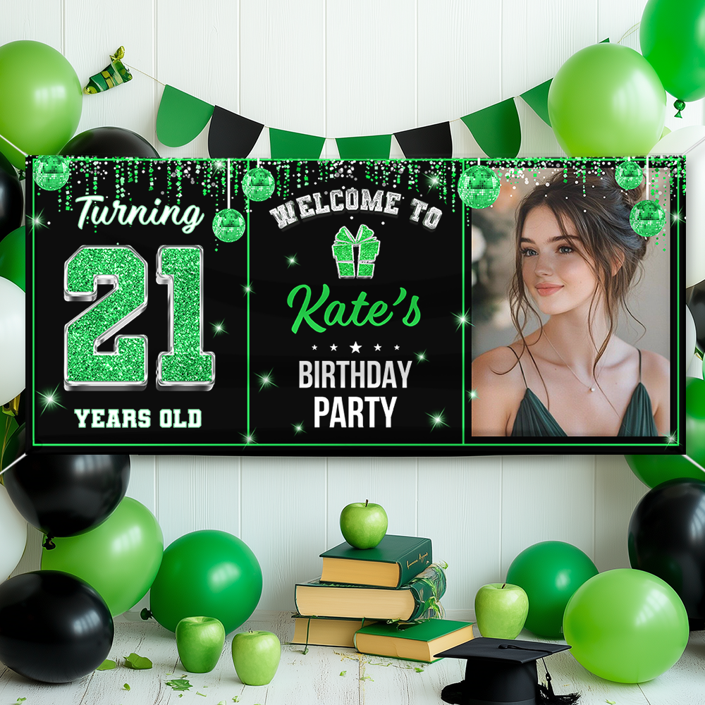 Personalized Birthday Party Banner – Custom Name and Photo Birthday Party Sign