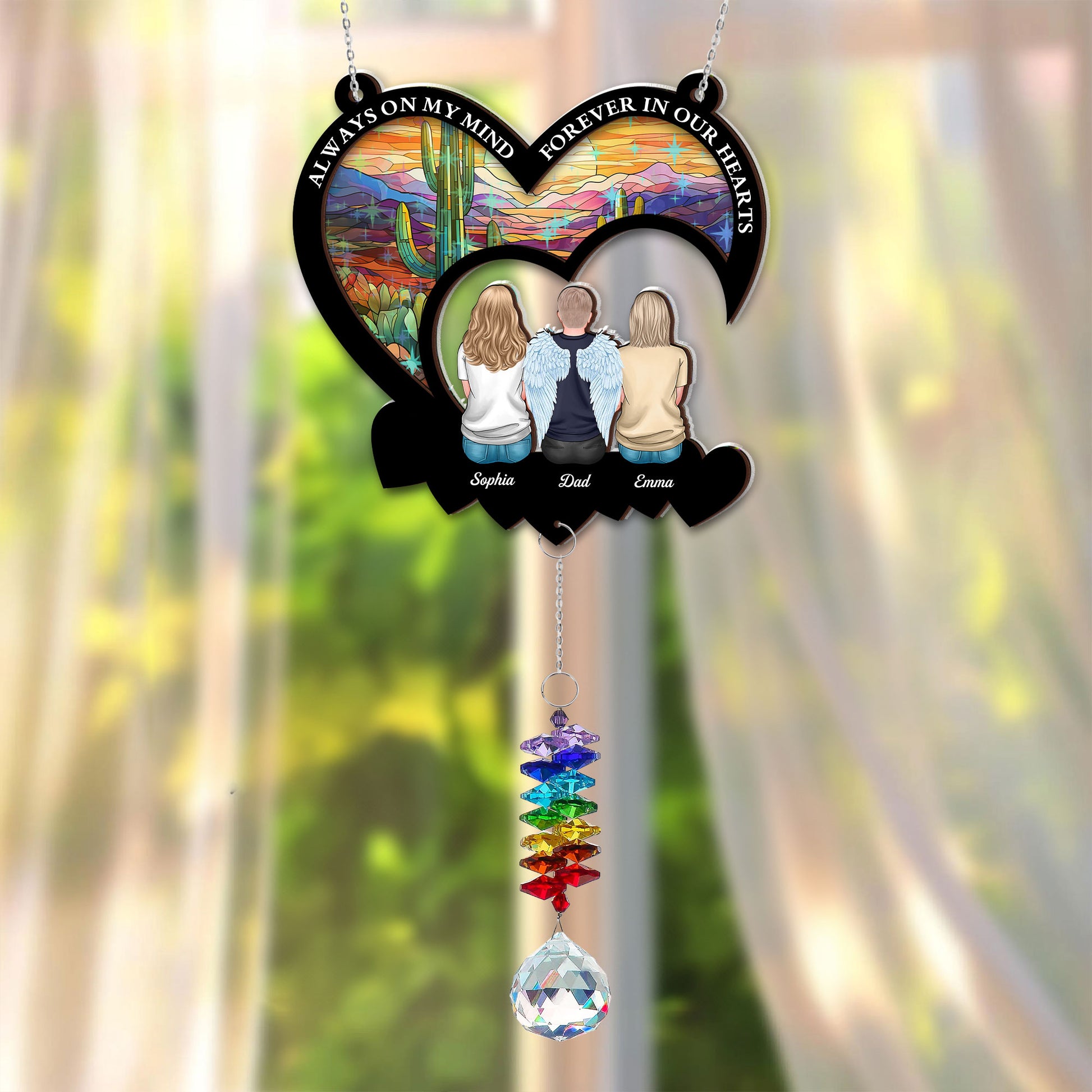 Forever In My Heart - Ornament Hanging Piece With Crystal Charm - Memorial Gift