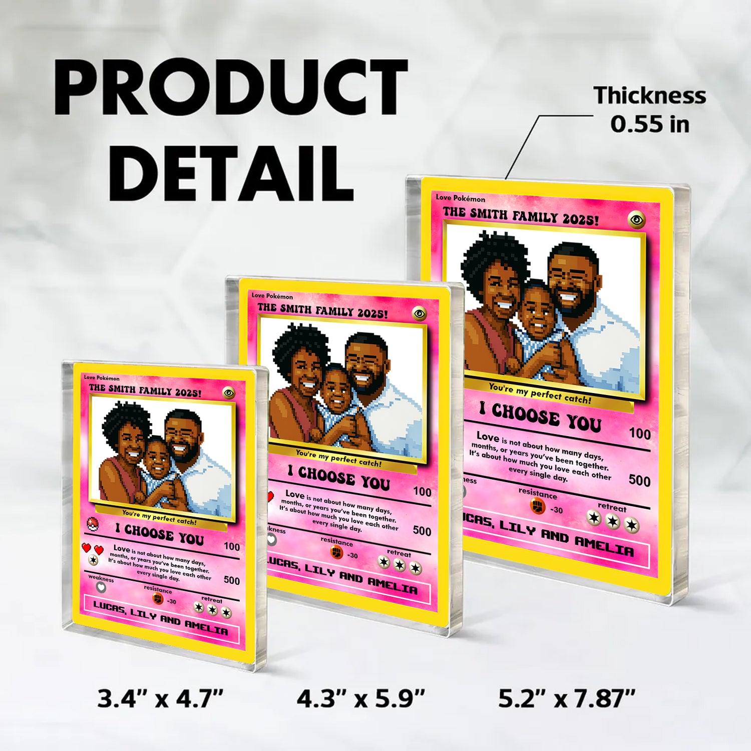 Pokemon Anniversary Card  - Custom Shape Acrylic Block Plaque