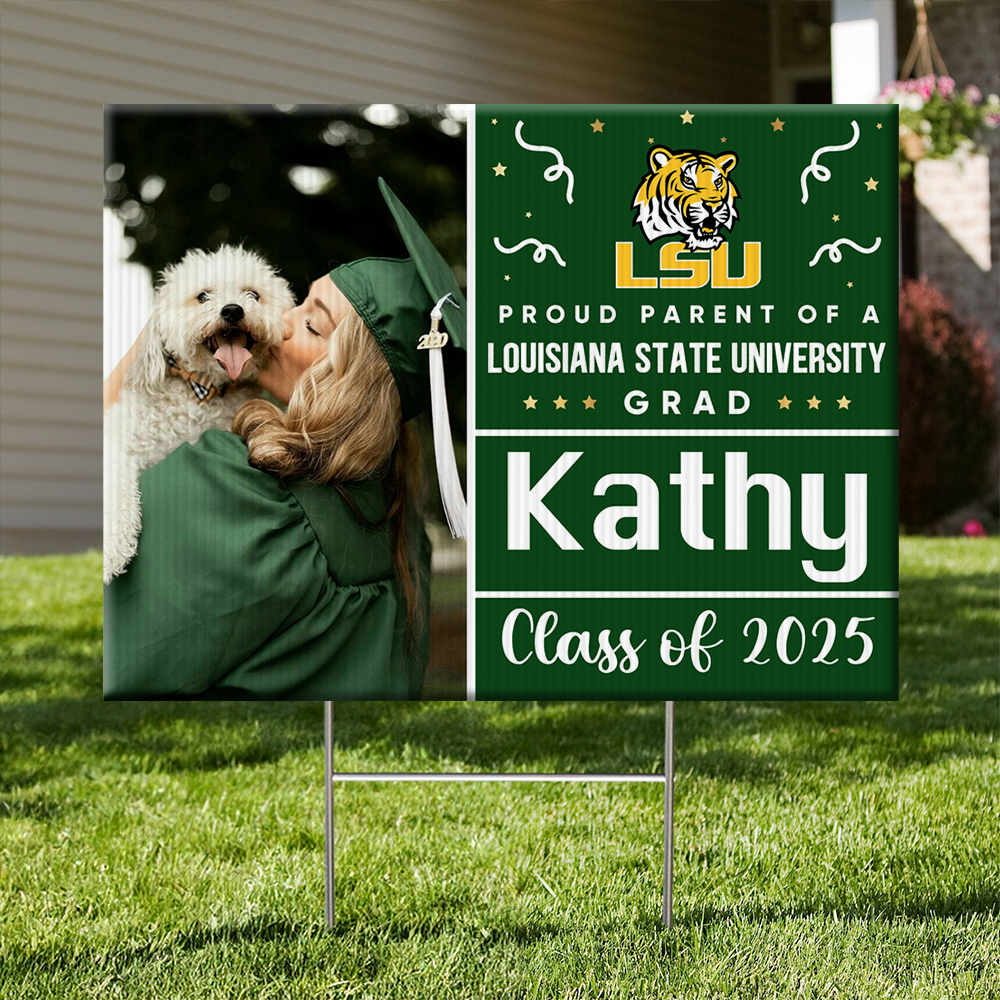 Congrats Class Of 2025 Lawn Sign, Personalized Proud Parent Of A School Name Grad Class of 2025 Lawn Sign