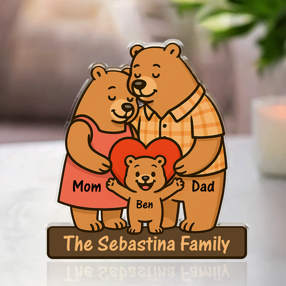 Love Bear Family - Personalized Custom Shaped Acrylic Plaque