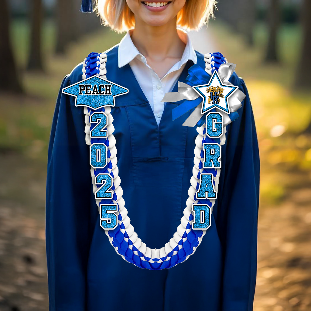 2025 Graduation Lei Custom Name and Photo - Personalized Graduation Lei - 2025 Grad