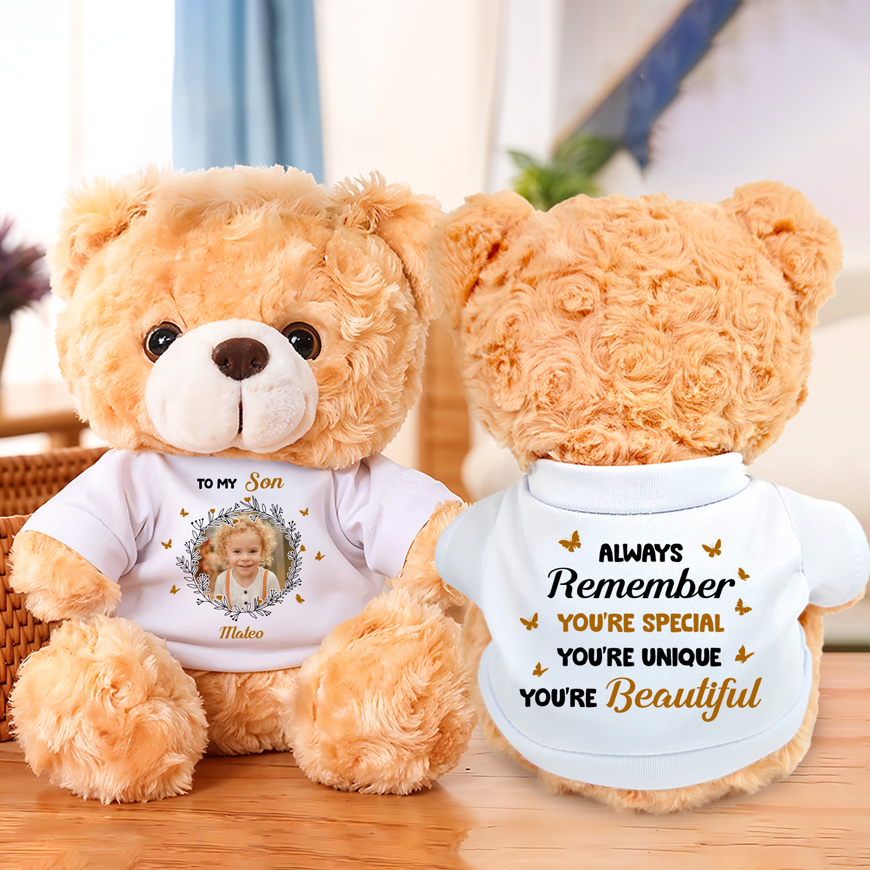 You Are Special - Personalized Bear Plush - Custom Name and Photo Teddy Bear