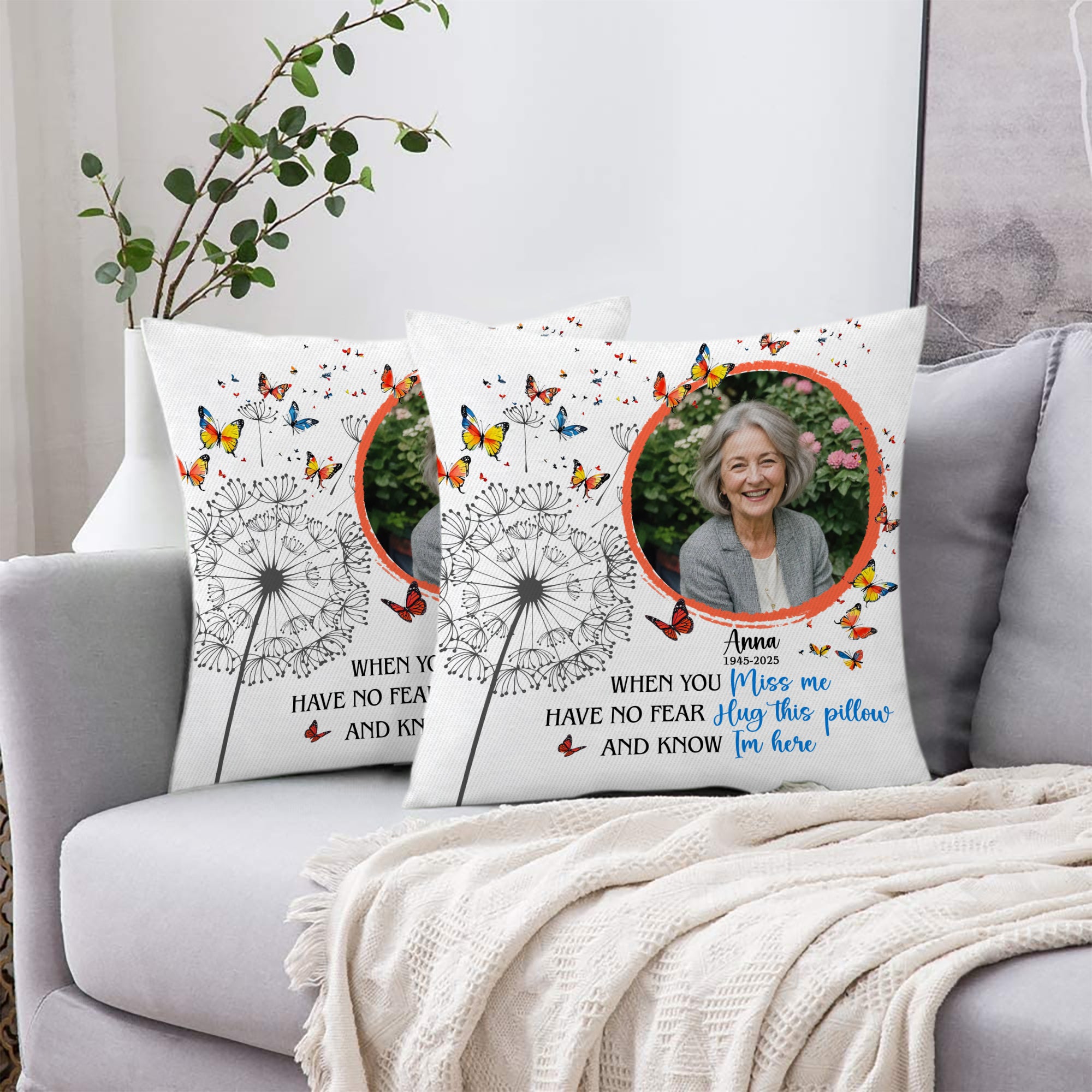 Custom Photo & Name - When You Miss Me - Memorial Personalized Custom Pillow