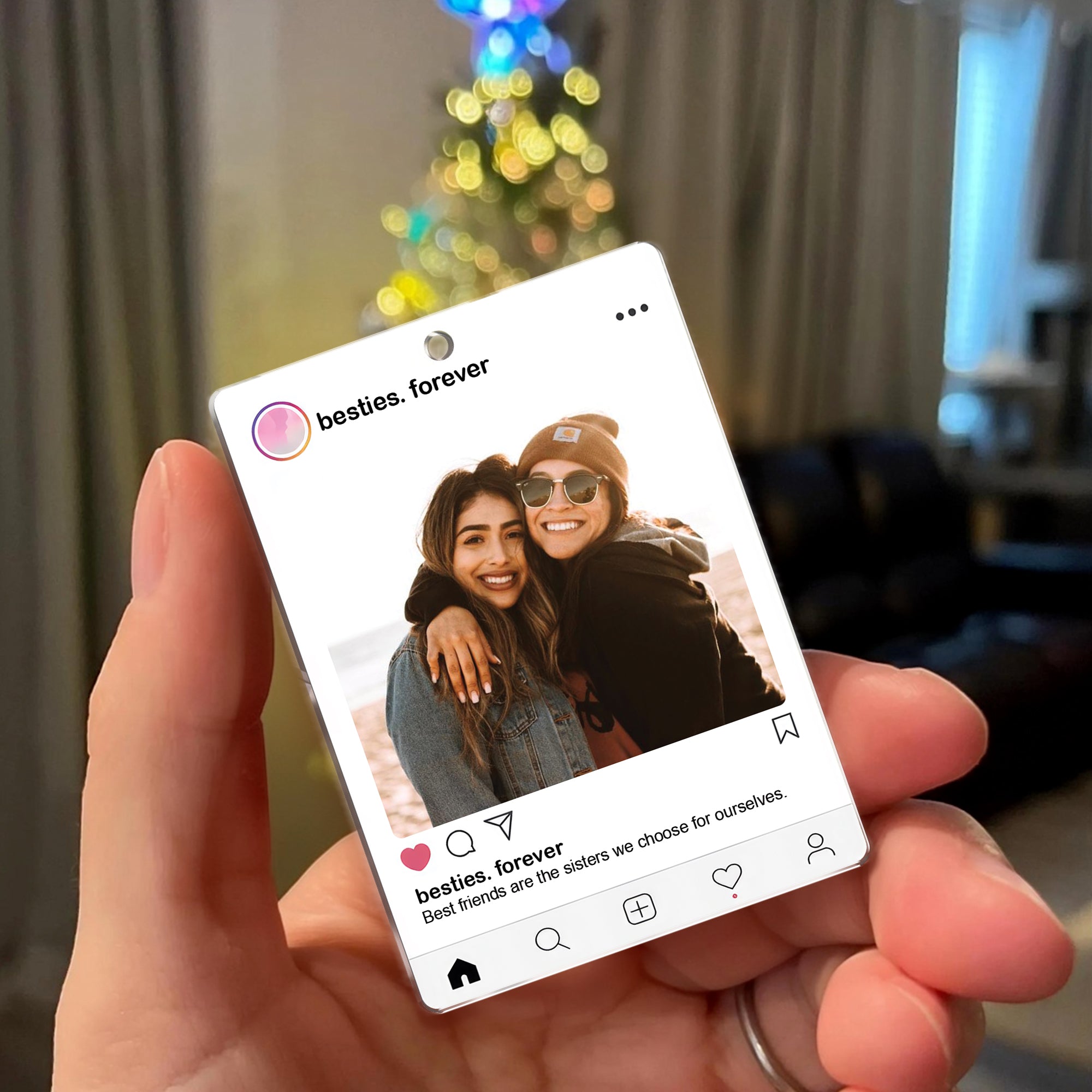 Besties Forever - Custom Name and Photo Hologram Ornament - Home Decoration