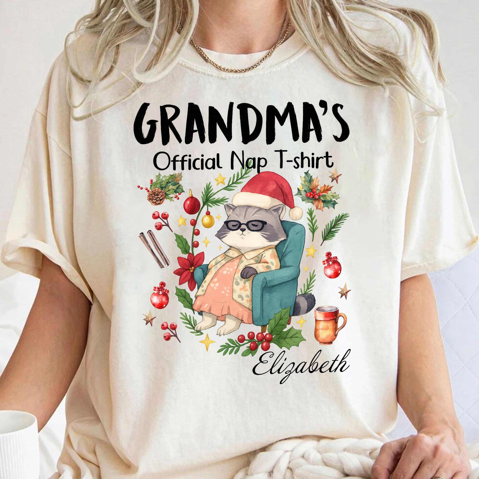 Grandma Official Nap Shirt - Custom Name Shirt - Personalized T-shirt - Gift for Grandma
