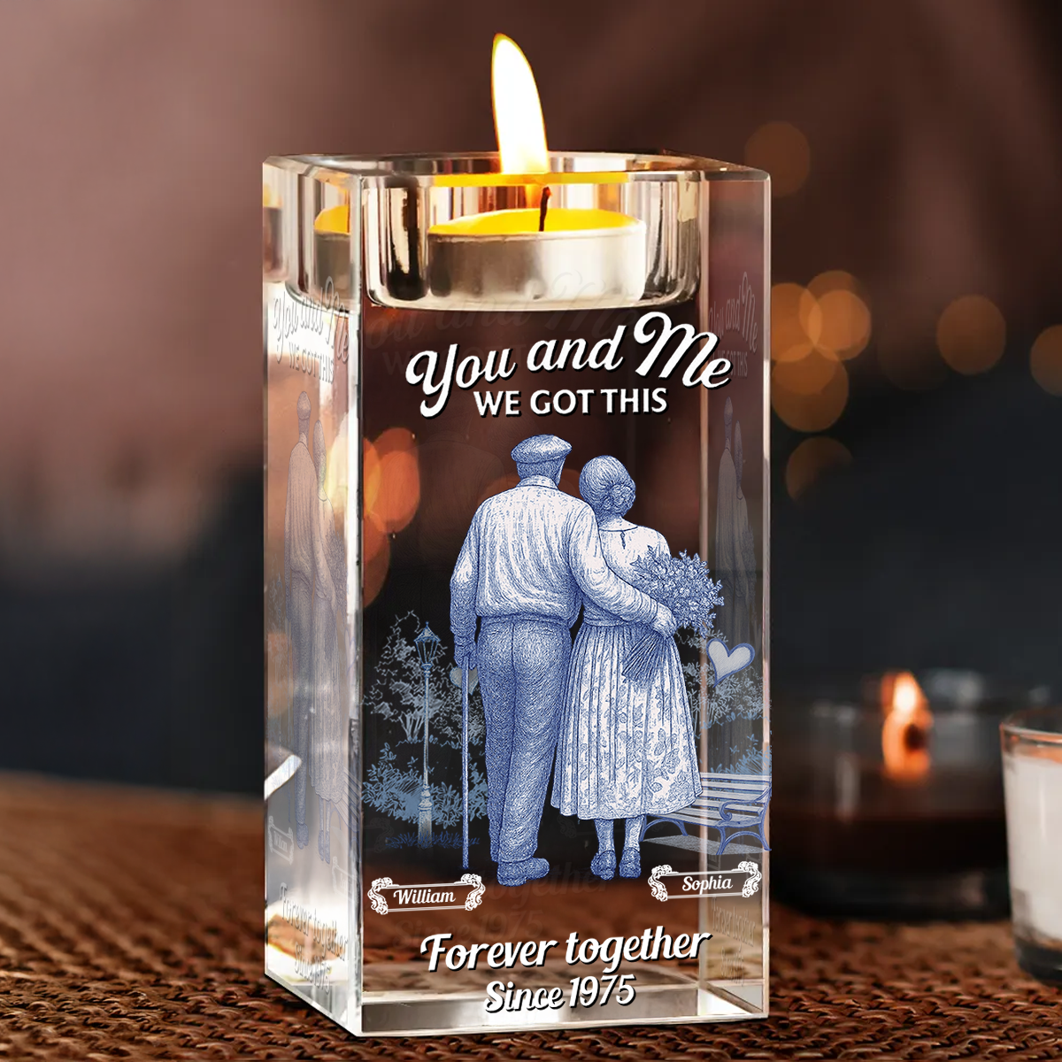 We Got This - Personalized Crystal Candle Holder - Couple Gift
