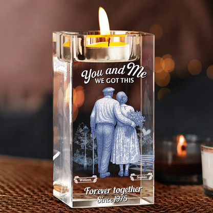 We Got This - Personalized Crystal Candle Holder - Couple Gift