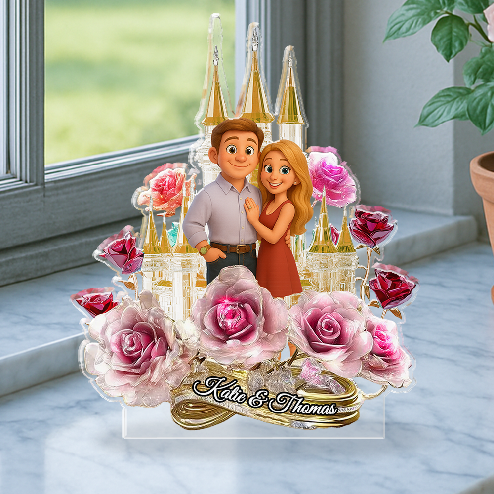 Couple Wedding - Custom Photo and Name Wedding Gift  - Custom Shape Acrylic Block Plaque