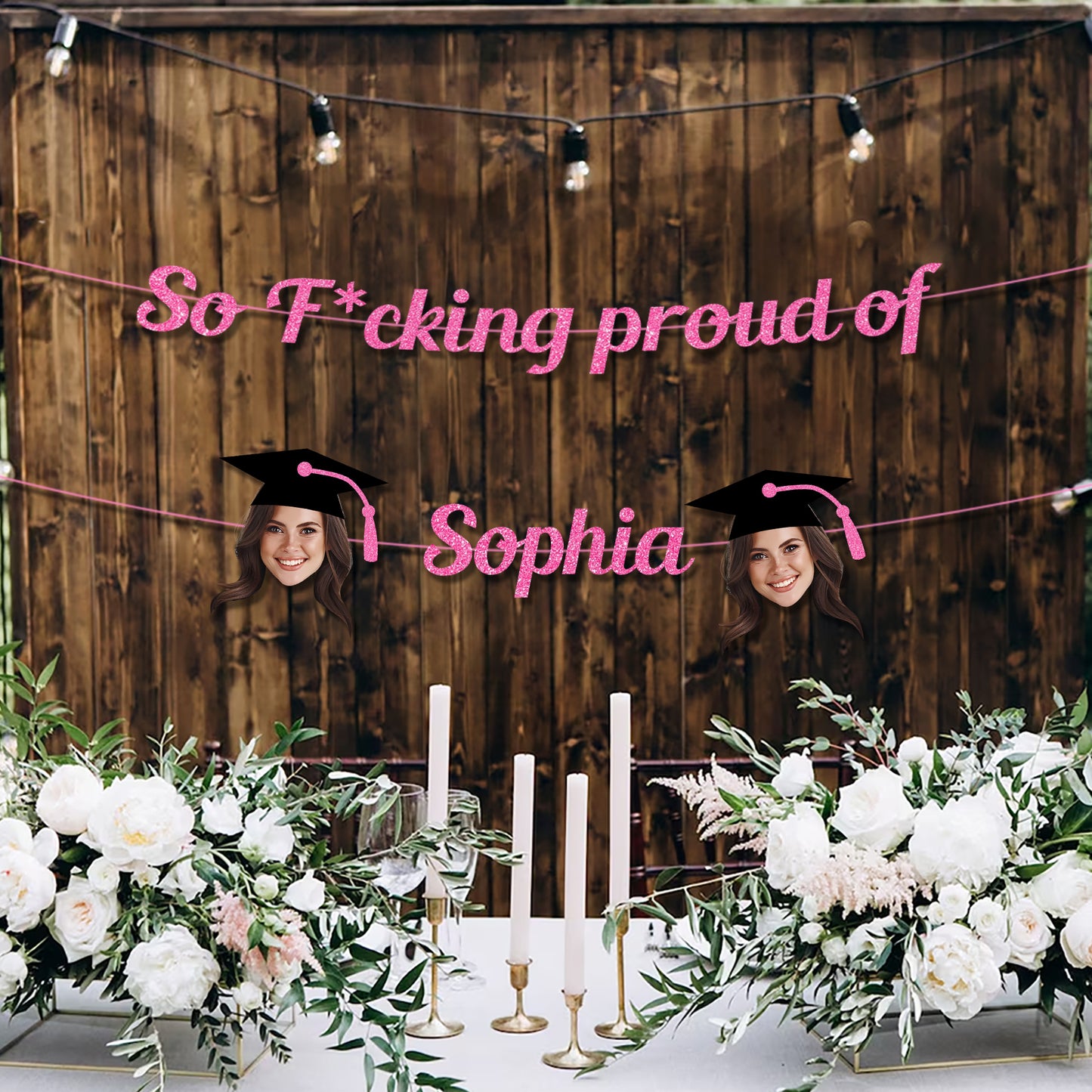 So F*cking Proud Of Graduation Party Decor – Personalized Alphabet Letters Bunting