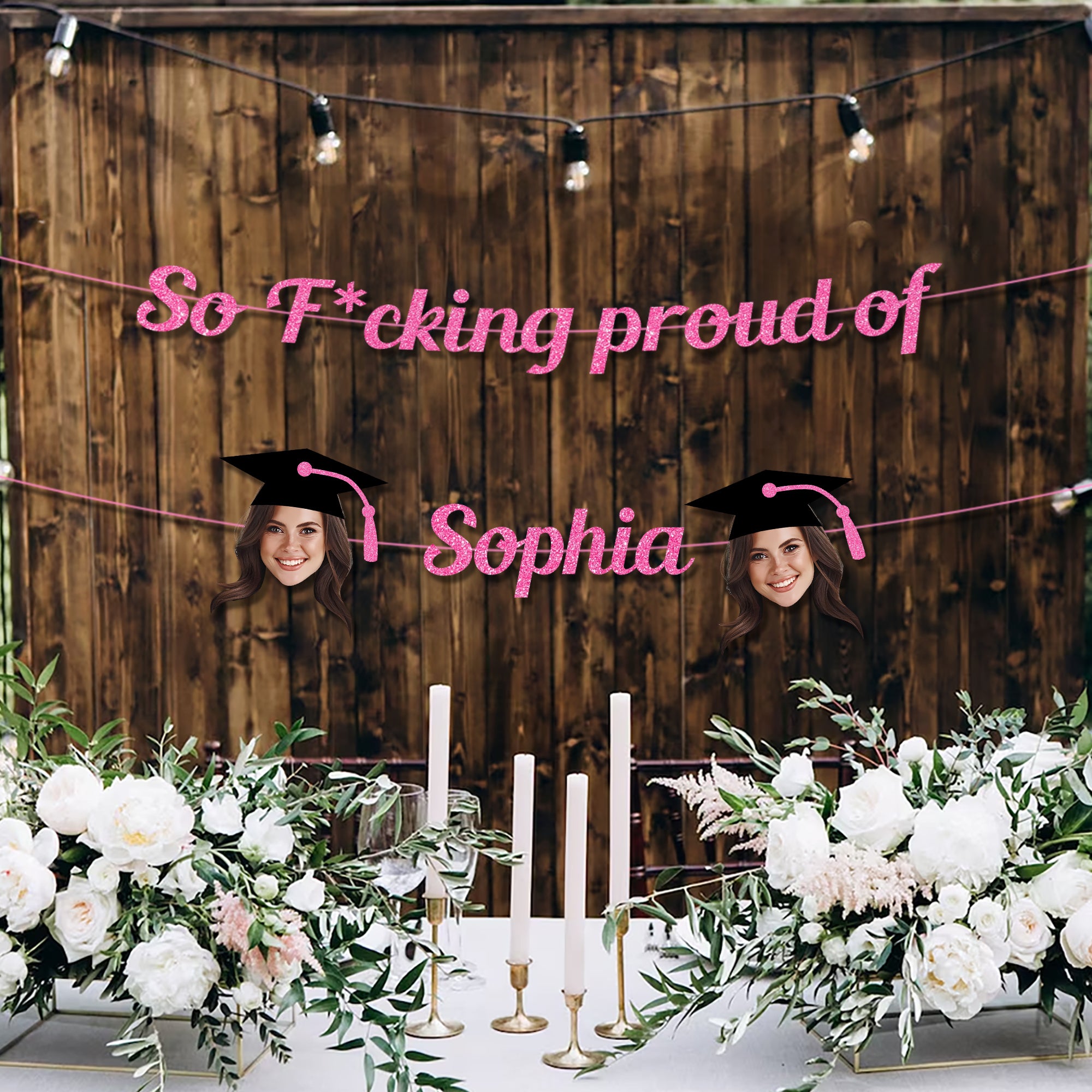 So F*cking Proud Of Graduation Party Decor – Personalized Alphabet Letters Bunting