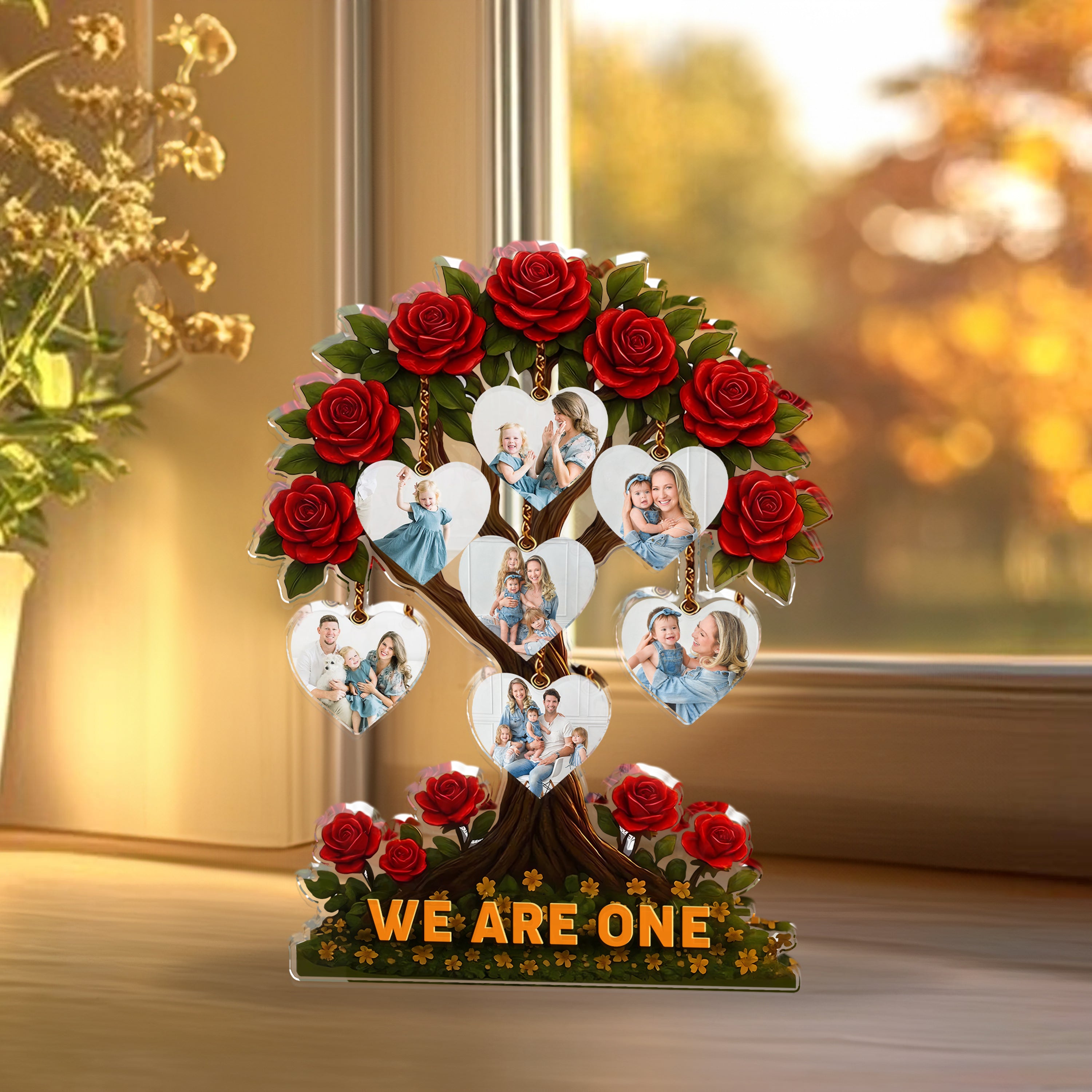 Family Tree Photo - Custom Photo Family Gift  - Custom Shape Acrylic Block Plaque