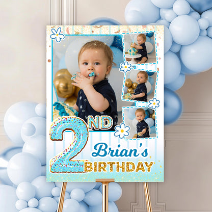 Birthday Welcome Party Sign With Photo - Custom Name & Photo Law Sign - Birthday Party Sign
