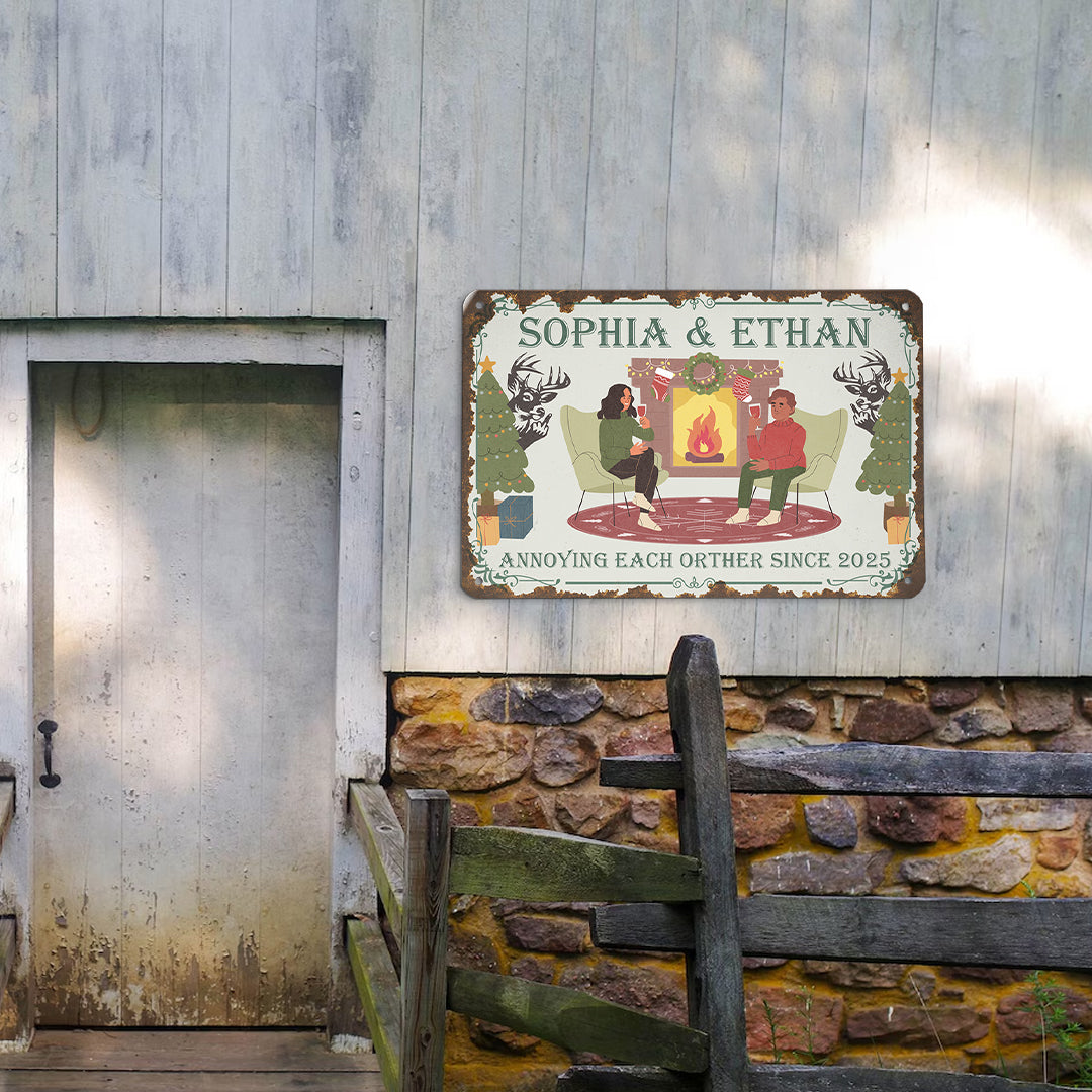 Annoying Each Other Since - Custom Classic Metal Signs, Yard Sign - Couple Gift