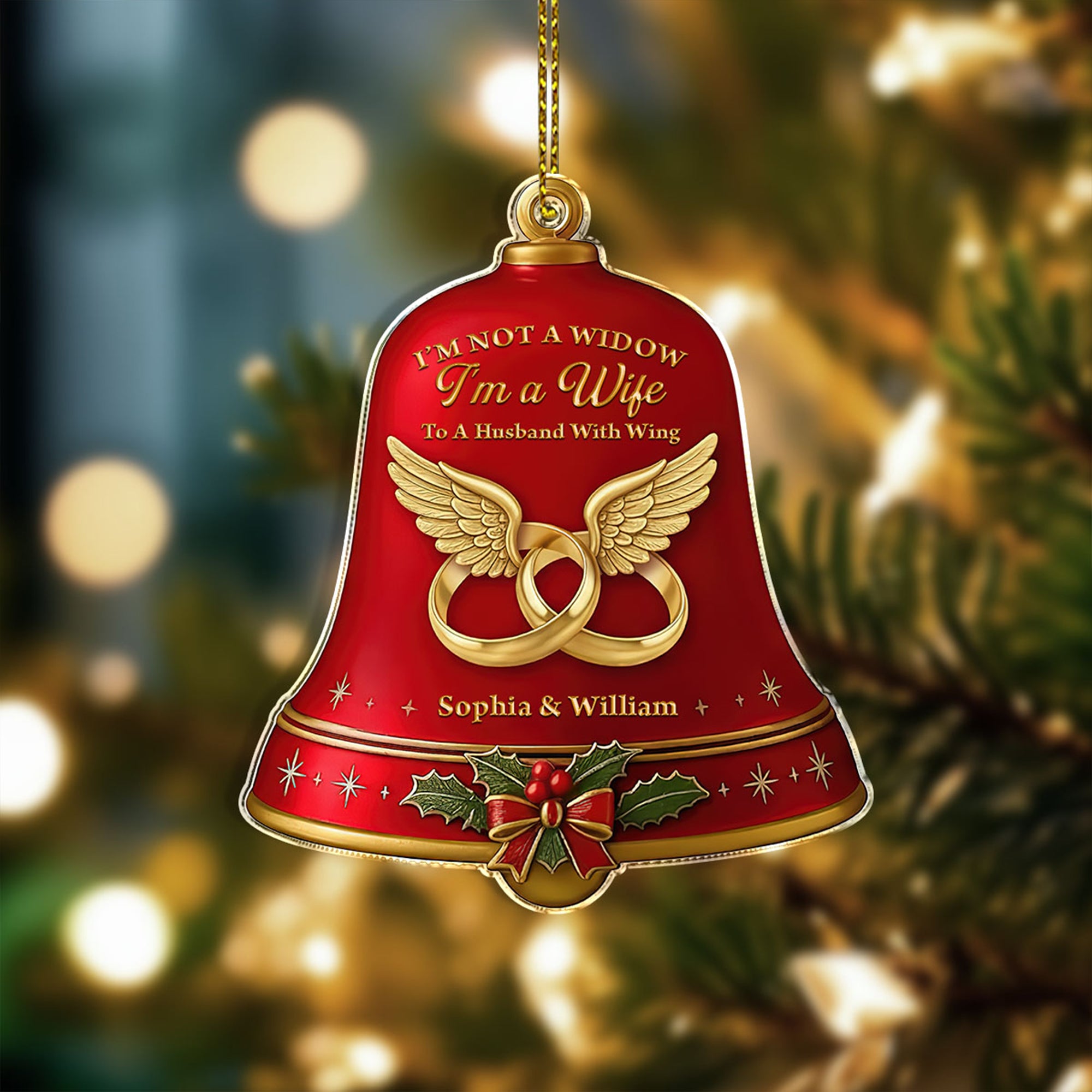 Husband Memorial - Custom Name - Custom Shape Hologram Ornament - Christmas Gift