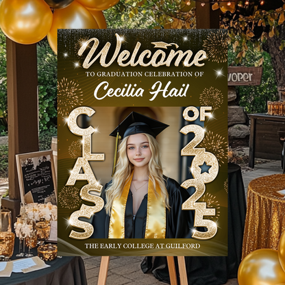 Welcome To The Graduation Celebration Class Of 2025 Personalized Graduation Welcome Sign
